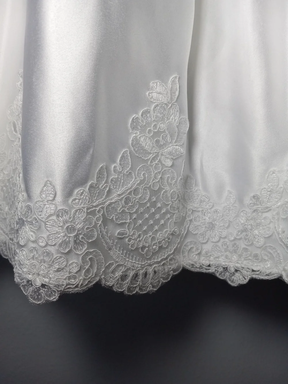 Bonnie Jean Wedding Flower Girl Or Communion White Satin Girls' Dress Size 7 - Picture 5 of 10